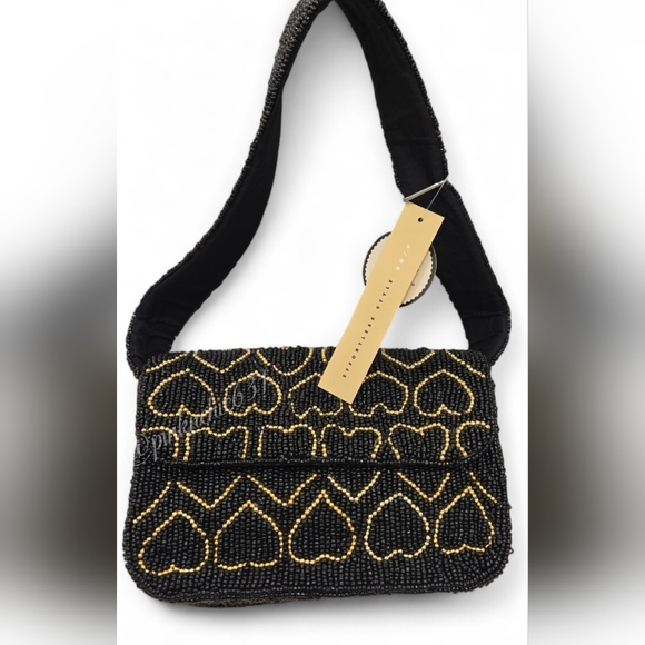 Studio 12 Anthropologie Valentine's Day Beaded Heart Purse - Picture 4 of 11